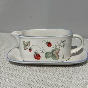 Strawberry Pattern Gravy Boat with Saucer